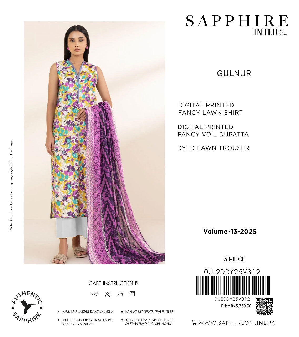 Sapphire lawn print 3p