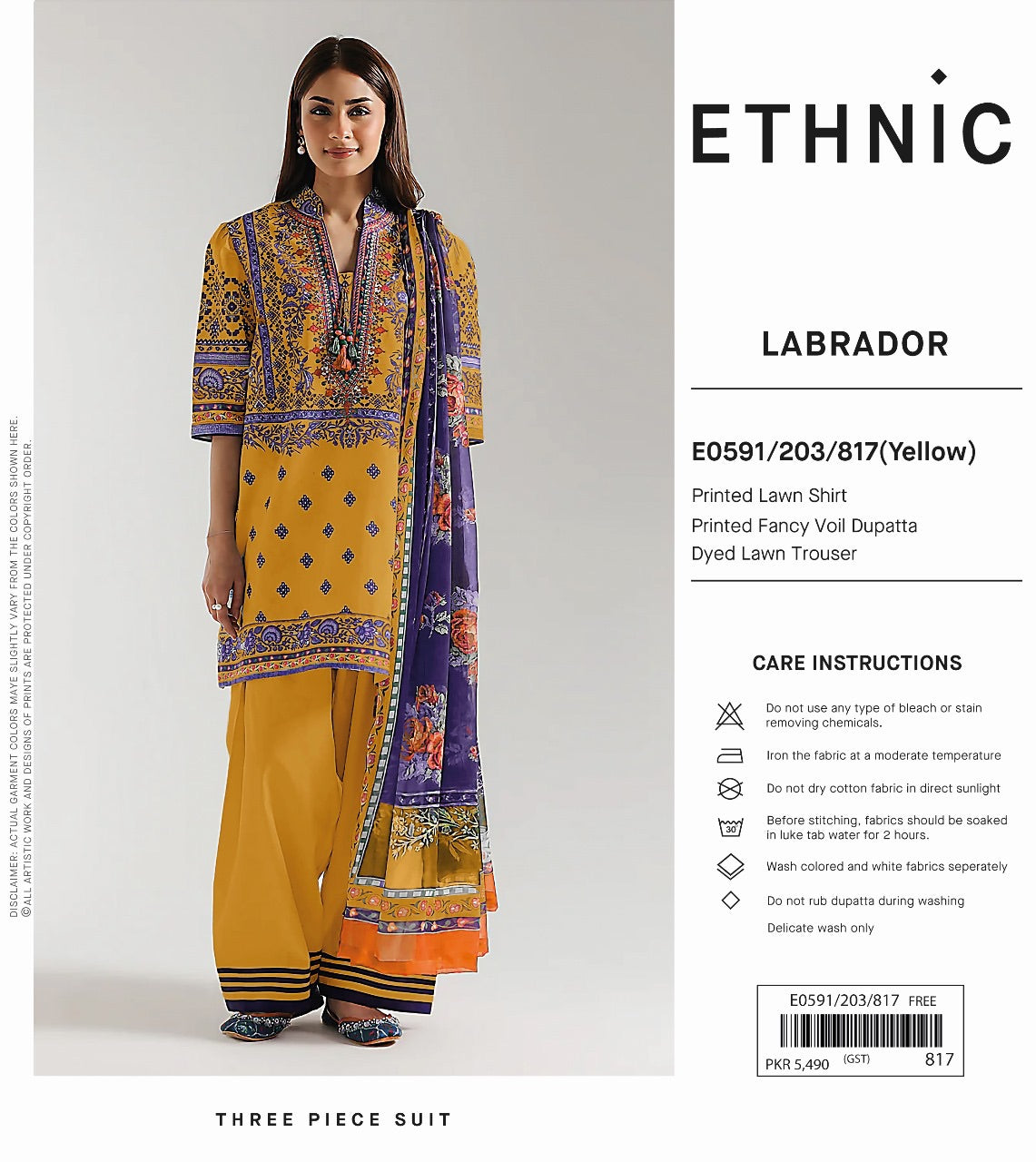 Ethnic outfit lawn print 3p