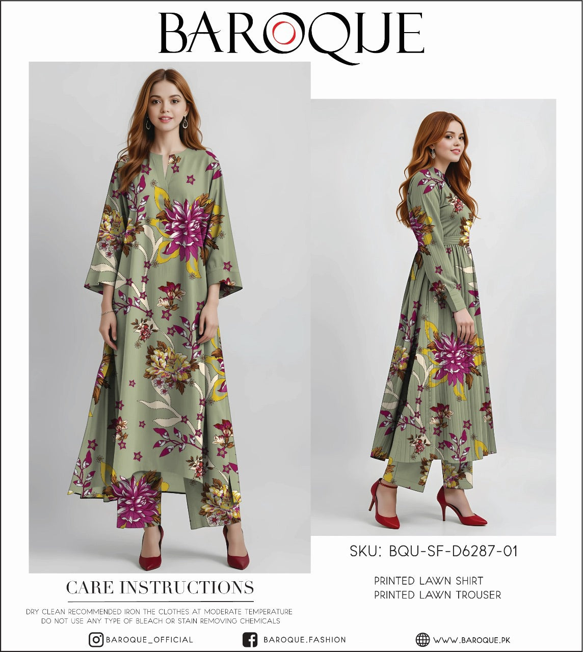 Baroque lawn print 2p